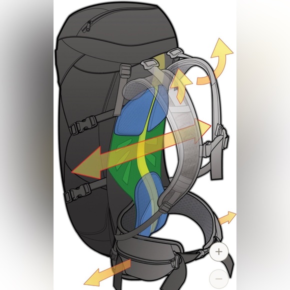 Gregory Z65 pack, hiking, size short, 65 liters. Color Grey. Lightly used,clean - Picture 4 of 7